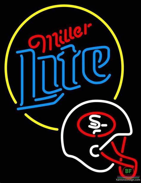 Miller Lite San Francisco 49ers Helmet Neon Sign NFL Teams Neon Light | Neon beer signs, Neon ...