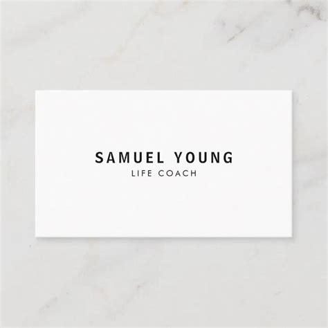 Simple Black and White Minimalist Business Card | Zazzle