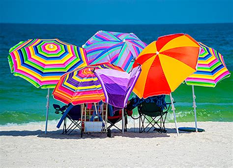 Colorful Beach Umbrellas - A Focus On Florida