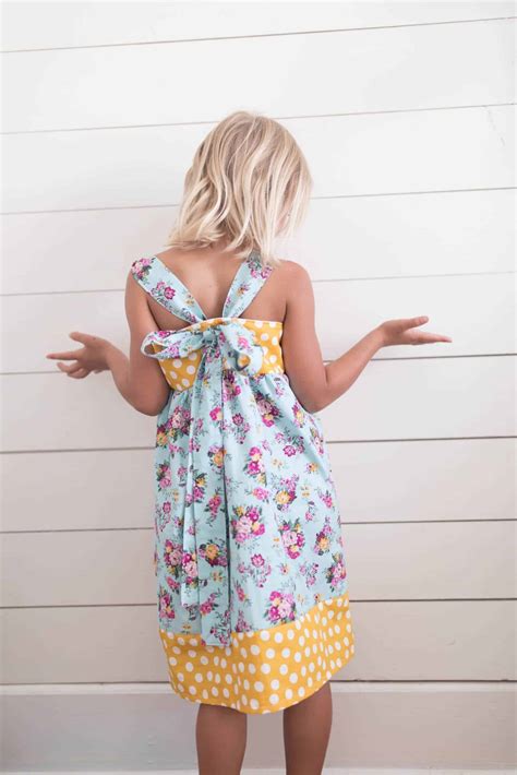 Easy Girls Dress Sewing Tutorial- Bow in the Back Summer Dress - Farmhouse on Boone