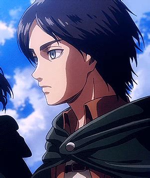 two anime characters standing next to each other in front of blue sky with clouds behind them