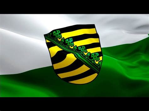 Sachsen flag video waving in wind. Realistic Dresden Flag background ...