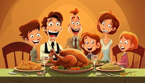 Premium Photo | Funny cartoon turkey thanksgiving dinner