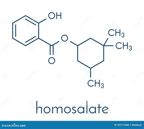 Homosalate Sunscreen Molecule UV Filter. Skeletal Formula. Stock Vector - Illustration of ...