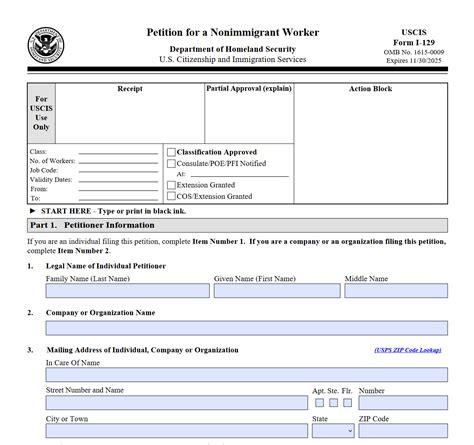 Form I-129. Petition for Nonimmigrant Worker | Forms - Docs - 2023