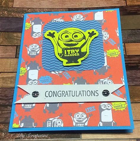 Congratulations minions card By Scrapatini www.scrapatini.com | Minion ...