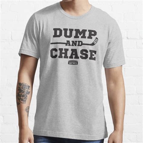 "Dump and Chase Hockey 2" T-shirt for Sale by SaucyMitts | Redbubble | hockey t-shirts - ice ...