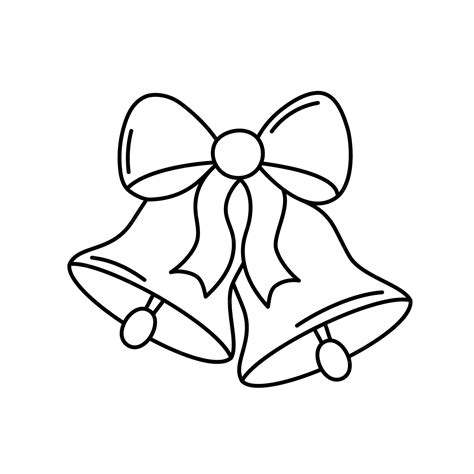 Premium Vector | Jingle bells isolated Vector outline illustration of ...