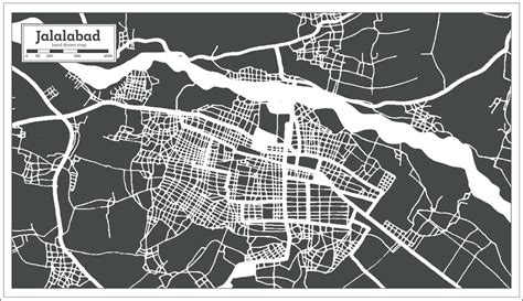 Jalalabad Afghanistan City Map in Black and White Color in Retro Style. Outline Map. 17648980 ...