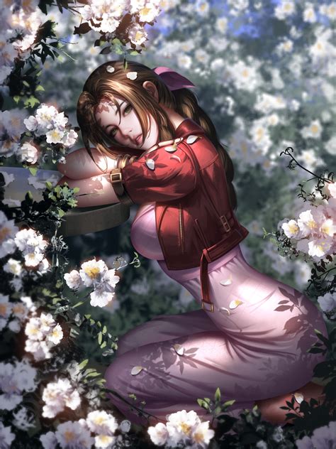 artwork, Final Fantasy VII, Aerith Gainsborough, Final Fantasy, digital ...