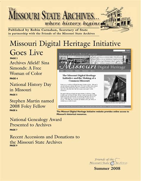 Missouri State Archives - Summer 2008 by Friends of Missouri State ...