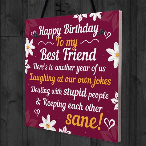 HAPPY BIRTHDAY Card Best Friend Birthday Gift Friendship Plaque