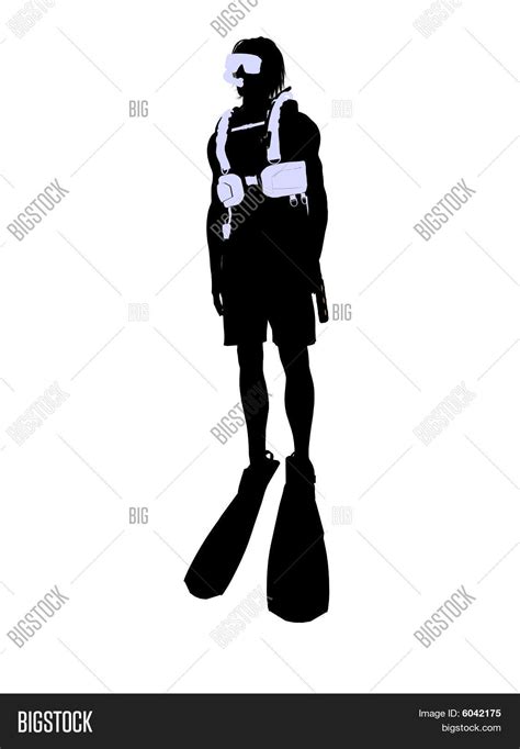 Female Scuba Diver Illustration Silhouette Stock Photo & Stock Images | Bigstock