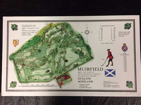 1997 THE KING & THE BEAR GOLF PRINT W/ MUIRFIELD GOLF COURSE MAP ...