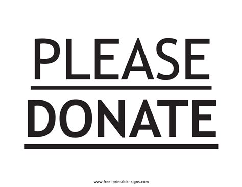 Printable Please Donate Sign – Free Printable Signs