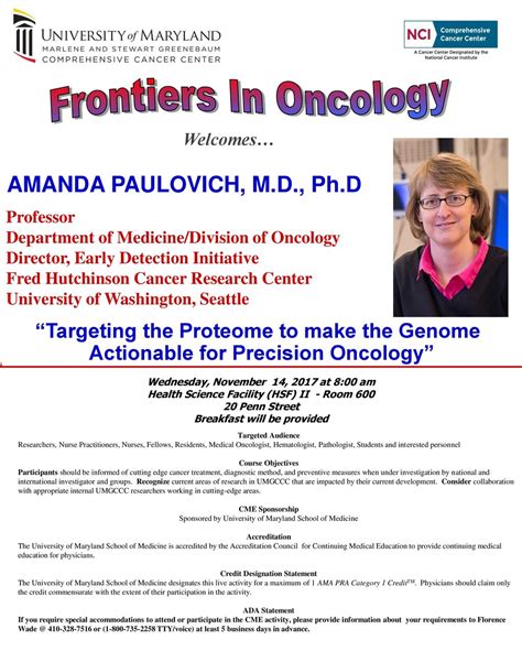 Frontiers In Oncology AMANDA PAULOVICH, M.D., Ph.D - ppt download