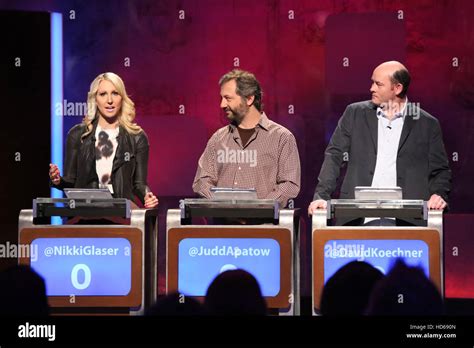 @MIDNIGHT (aka AT MIDNIGHT), from left: panelists Nikki Glaser, Judd Apatow, David Koechner ...