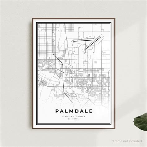 Palmdale Map Print Palmdale Street Map Poster California - Etsy