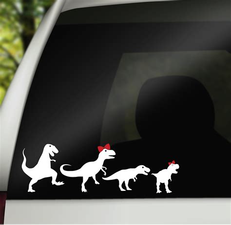 Dinosaur Family Car Window Vinyl Decals Car Family Stickers | Etsy