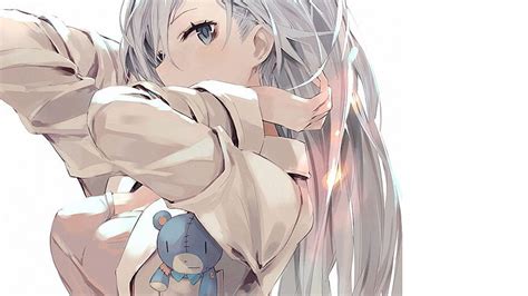 Anime Girl White Hair Blue Eyes HD wallpaper | Pxfuel