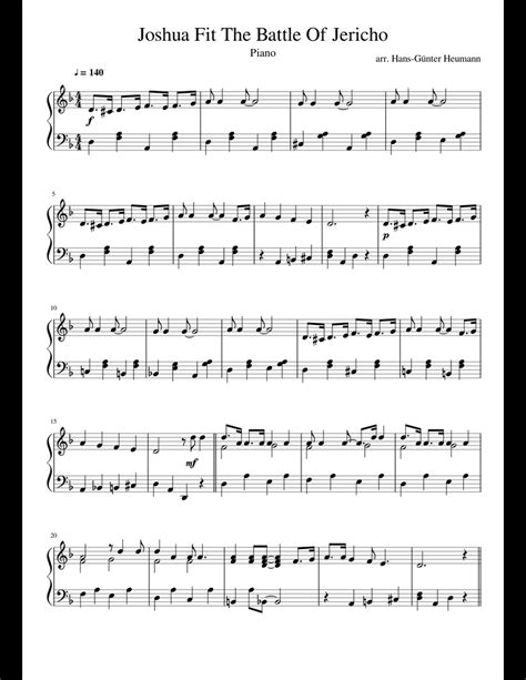 Joshua Fit The Battle Of Jericho sheet music for Piano download free in PDF or MIDI