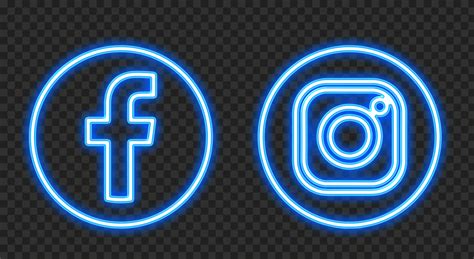 HD Blue Facebook Instagram Neon Logo Icon PNG | Citypng