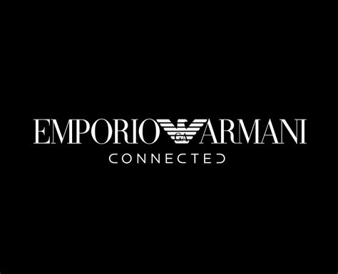 Emporio Armani Connected Brand Clothes Logo Symbol White Design Fashion Vector Illustration With ...