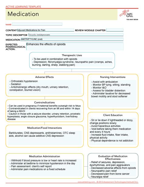 Amitriptyline - Med Temp - Adverse Effects Contraindications Medication/Food Interactions ...