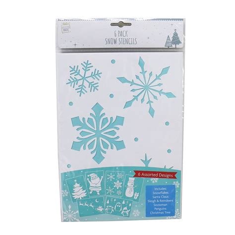 Snow Spray Stencils 6pc - FESTIVE MAGIC