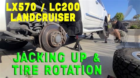 Tire Rotation and Jacking Up Lexus LX570 the proper way! Same Landcruiser LC200 LC100 Sequoia ...