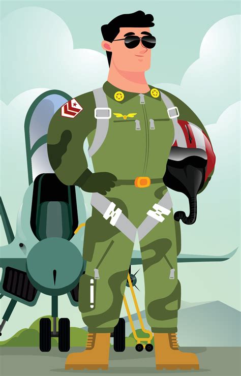 Fighter Jet Pilot Character 11846029 Vector Art at Vecteezy