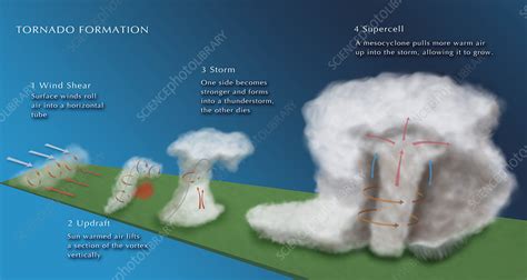 Tornado Formation, illustration - Stock Image - C028/0117 - Science Photo Library