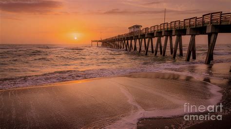 Warm Sunset At Venice Fishing Pier, Florida Photograph by Liesl Walsh ...