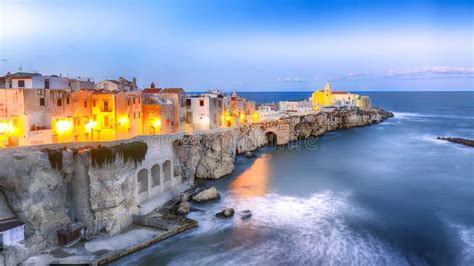 Vieste - Beautiful Coastal Town on the Rocks in Puglia Stock Photo - Image of mediterranean ...