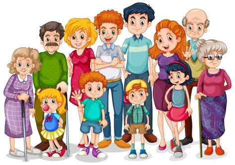 Free Vector | Family members with children and all relatives