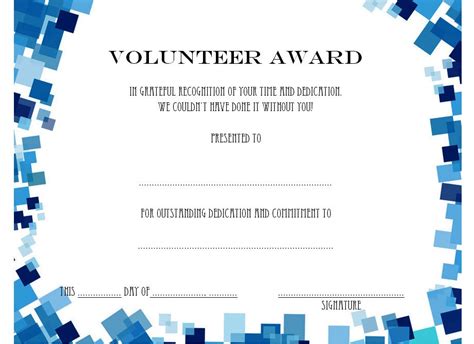 Volunteer Award Certificate Template 1 | Paddle Templates