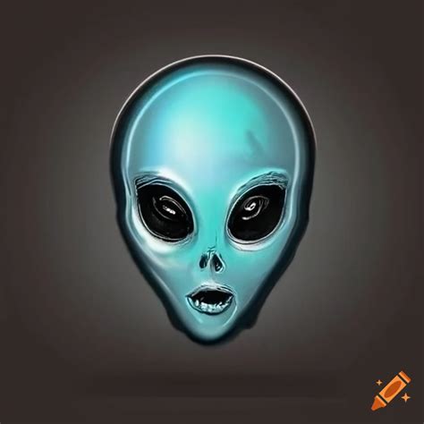 Psychedelic alien logo in heavy metal style on Craiyon