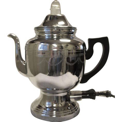 Vintage Farberware Electric Coffee Percolator Pot Art Deco Chrome from mightyfinefinds on Ruby Lane