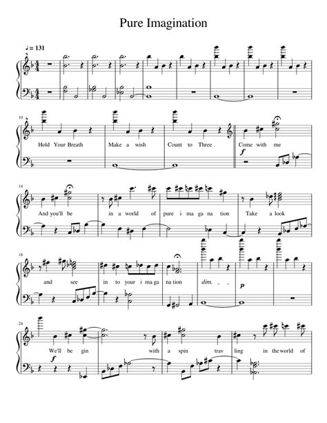 Pure Imagination sheet music for Piano download free in PDF or MIDI