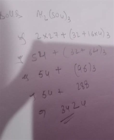 Al2(SO4)3.(Atomic masses of H=1u;C=12u;N=14u;O=16u;Al=27u;S=32u;Ca=40u ...