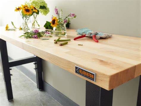 Gladiator 6' Hardwood Adjustable Height Workbench