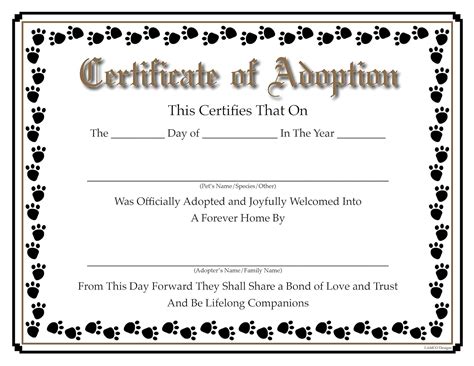 Certificate Of Adoption