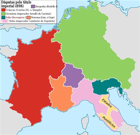 Division of the Carolingian Empire in 898 (Illustration) - World ...