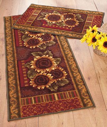 2-Pc. Decorative Rug Sets | Sunflower kitchen, Sunflower kitchen decor, Rug decor