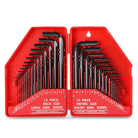 Buy Hi-Spec 30pc Imperial & Metric Hex Allen Key Wrench Folding Set with Small & Large Sizes ...