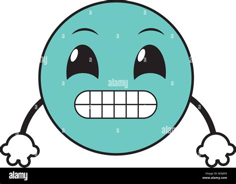 line color ups emoji face expression with arms Stock Vector Image & Art - Alamy