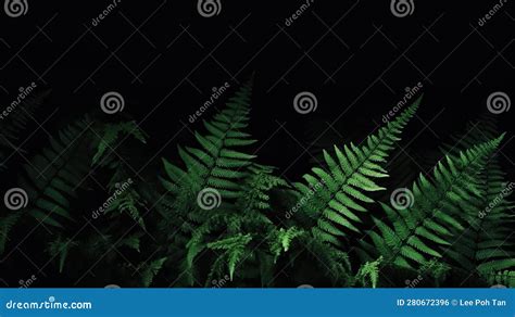 Dark Green Nature Fern Leaves Background for Design Stock Illustration ...