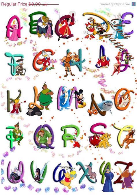 62 idées de Lettres disney | lettres disney, disney, alphabet disney