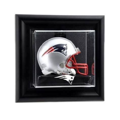 Black Framed Wall Mounted Mini Helmet Display Case with NFL Team Logo | US Markerboard