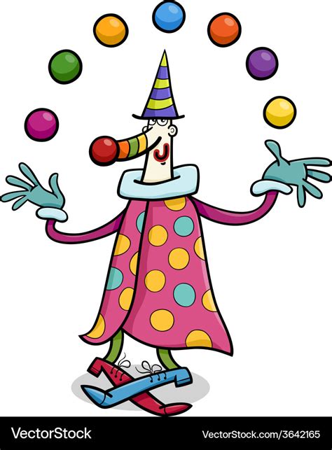 Circus clown juggler cartoon Royalty Free Vector Image